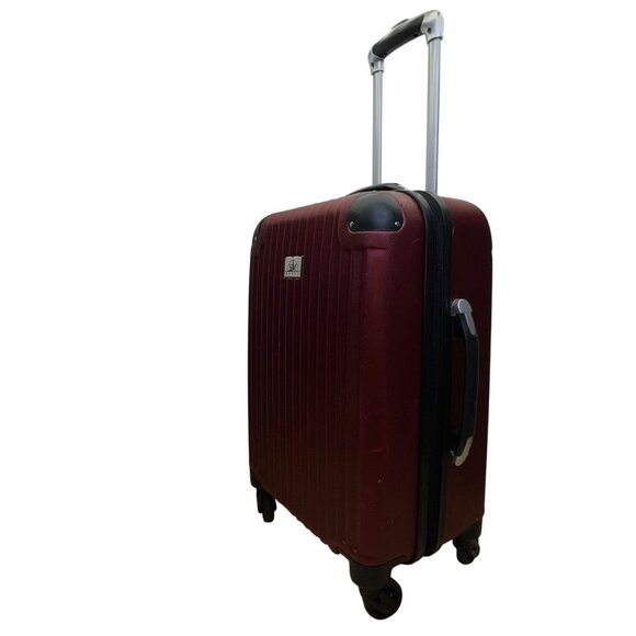 Verdi Men’s Burgundy Travel Carry-On Spinner Wheels Rolling Luggage Suitcase - Picture 2 of 10